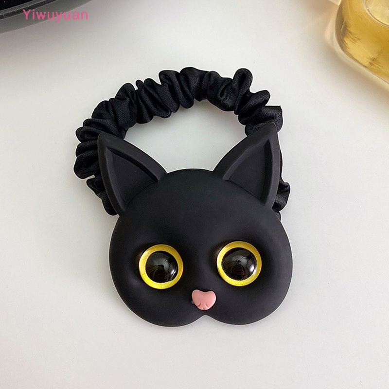 Dây Buộc Tóc Cao Su Co Giãn Hình Mèo Dễ Thương Phong Cách Hàn Quốc Cho Bé Gái