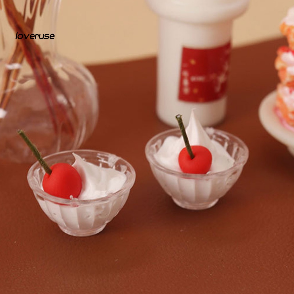 / Lo / LO / Tô Đựng Kem Tráng Miệng Mini Trong Suốt Mô Hình Phong Cảnh Thu Nhỏ