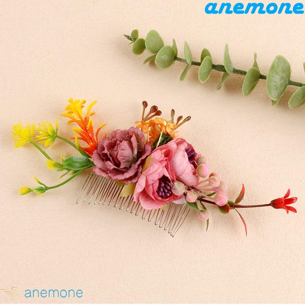 Lược Cài Tóc Hình Hoa Hồng Bằng Vải Phong Cách Bohemian Thời Trang Dành Cho Nữ