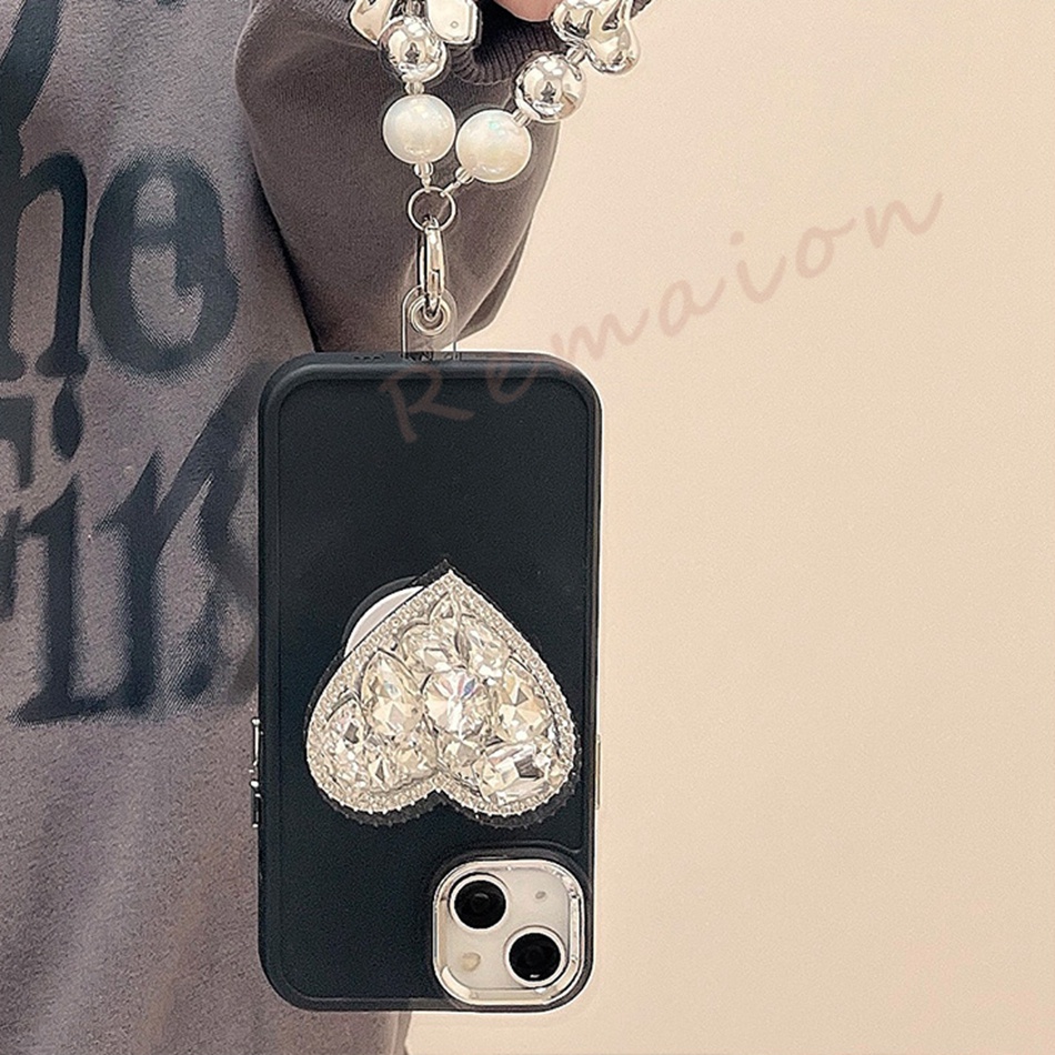 Ốp Điện Thoại Silicon Đính Đá Hình Trái Tim 3D Cho iPhone 11 12 13 14 Pro MAX 7 8 Plus 11Pro X XR XS MAX SE 2020 2022