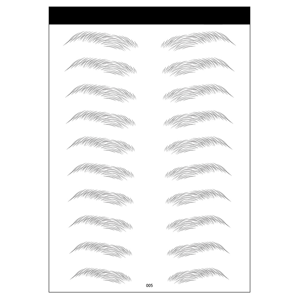 Bộ 3 Miếng Dán Xăm Lông Mày 6D Tự Nhiên Lâu Trôi