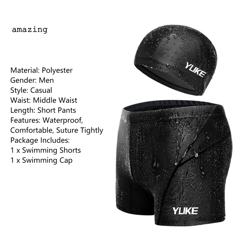 Set 2 Mũ Bơi Co Giãn Chống Mài Mòn Thời Trang Mùa Hè Cho Nam