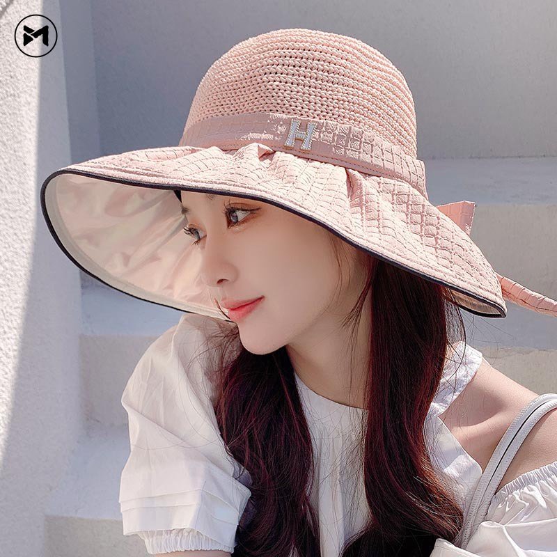 Nón Tai Bèo Vành Rộng Thoáng Khí Đính Nơ Phong Cách Hàn Quốc Thời Trang Mới 2023 Cho Nữ