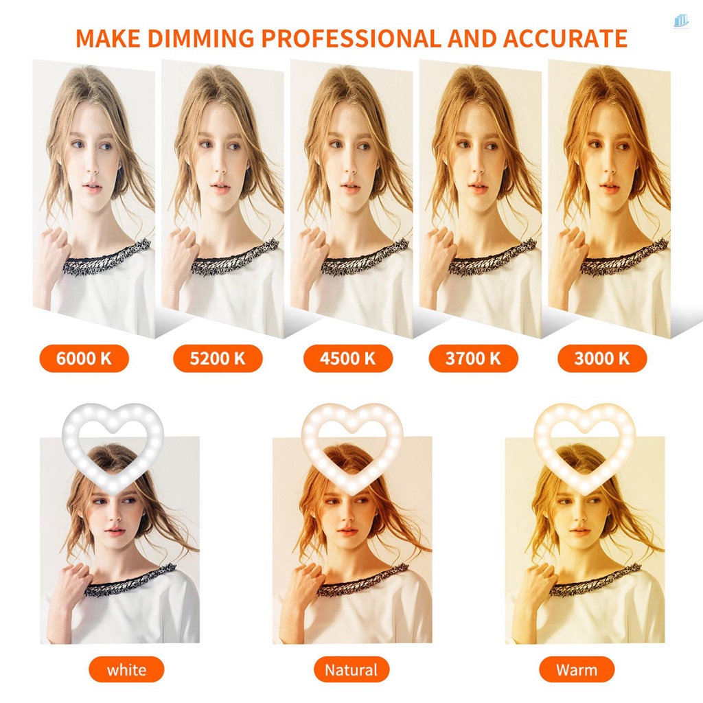 Đèn LED Hình Trái Tim Có Giá Đỡ Để Bàn 10 Inch