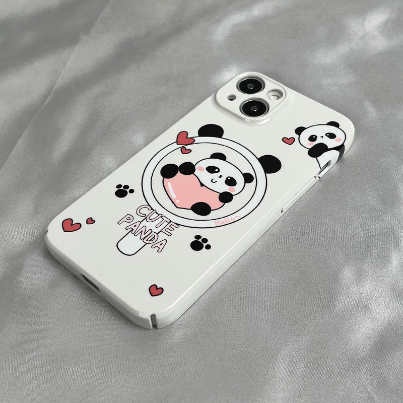 Ốp Điện Thoại Cứng In Hình Gấu Trúc / Trái Tim Cho Iphone 14 YO5A 711 xr12 / 8promax / xsiphone14 YO5A