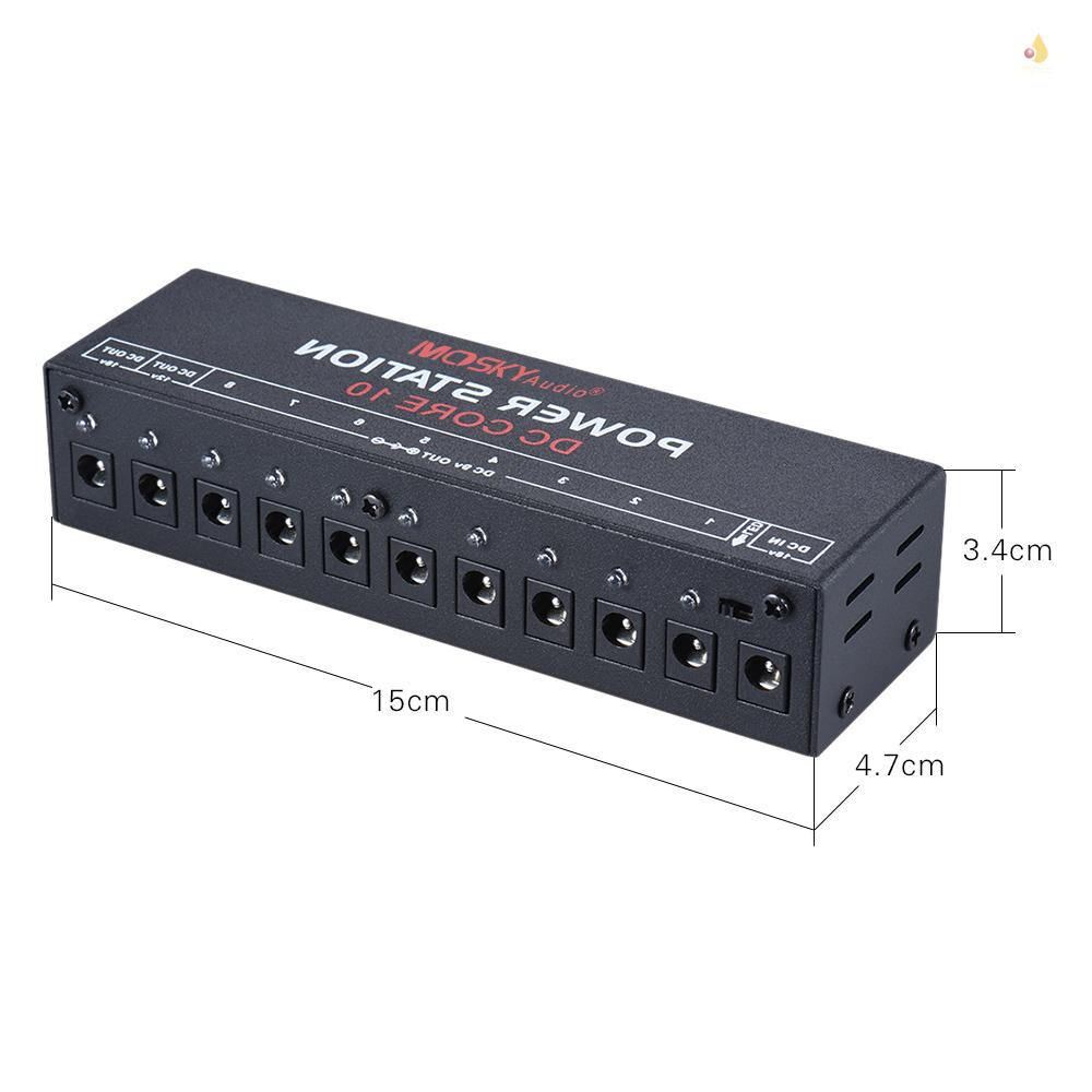 Trạm Cung Cấp Nguồn Mini MOSKYAudio 10 Cách Điện DC Đầu Ra DC 9V 12V 18V Cho Guitar