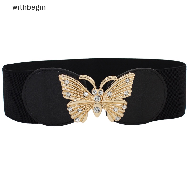 Thắt Lưng Bản Rộng Co Giãn Có Khóa Vàng Kim Thời Trang Mùa Hè Cổ Điển