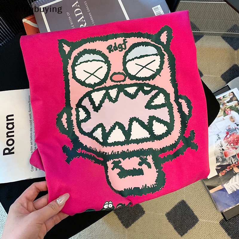 Áo Thun Tay Ngắn Cổ Tròn In Họa Tiết Hoạt Hình Phong Cách Retro Cho Nữ