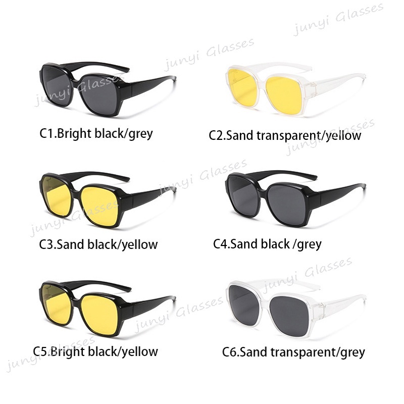 Kính Mát Phân Cực Chống Tia UV400 Tròng To Chống Lóa 2 Trong 1 Thích Hợp Đi Câu Cá Ban Đêm Cho Nam Và Nữ