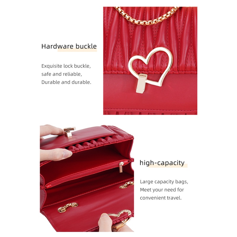 Túi Đeo Chéo Baellerry 2023 Quai Xích Hàn Quốc Ba Chiều Đính Ngọc Trai Thời Trang Cho Nữ