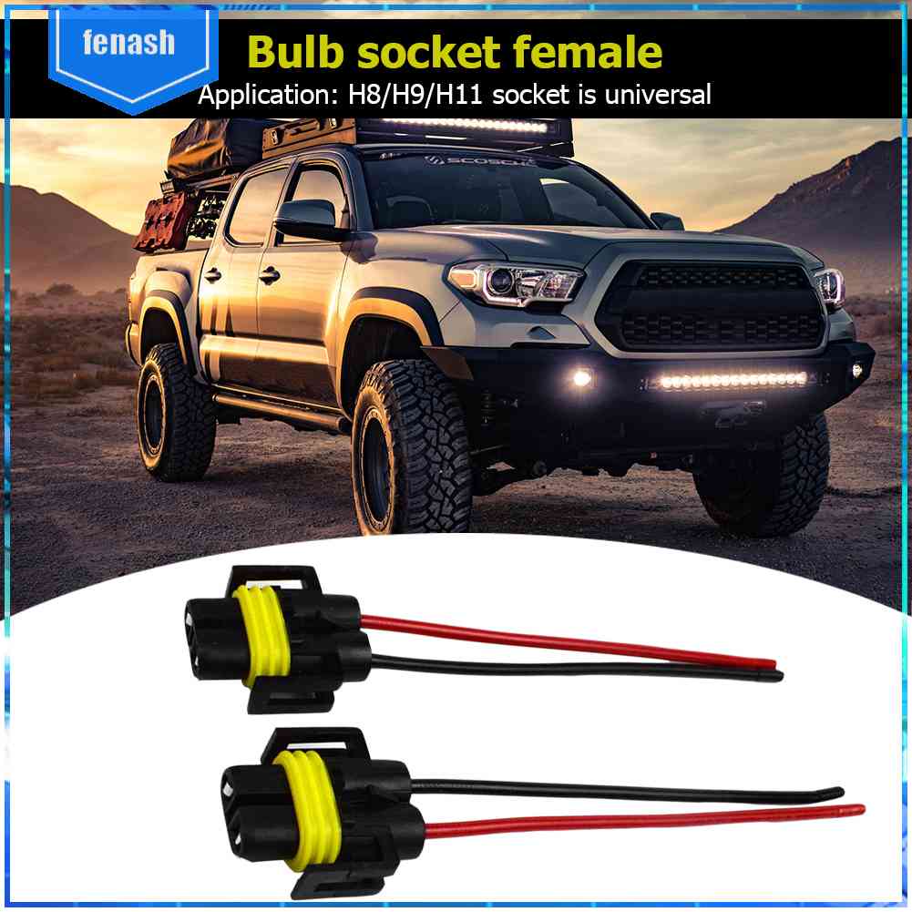 Set 2 Ổ Cắm Chuyển Đổi H8 / H9 / H11 Chuyên Dụng Cho Đèn Pha Xe Hơi