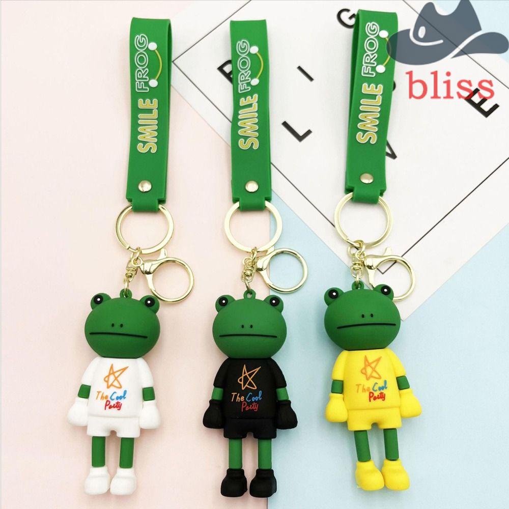 Móc Chìa Khóa Bằng Silicon Hình Chú Ếch Hoạt Hình Mặt Cười Dễ Thương