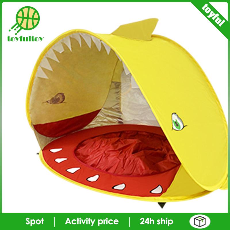 Lều Cắm Trại Bãi Biển Di Động Với Túi Đựng Họa Tiết Sọc Xanh Lá Cho Bé Trai / Bé Gái