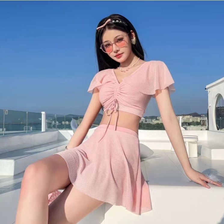 Bộ Đồ Bơi Hai Mảnh Phong Cách Hàn Quốc Dễ Thương Cho Nữ