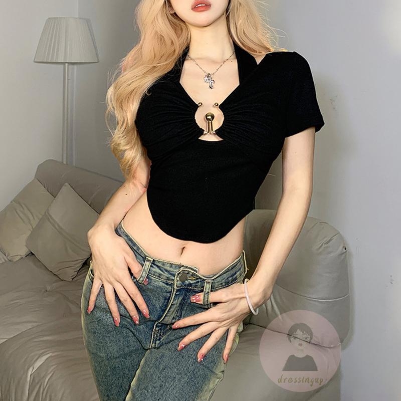 Áo Thun Tay Ngắn Màu Sắc Đơn Giản Dành Cho Nữ