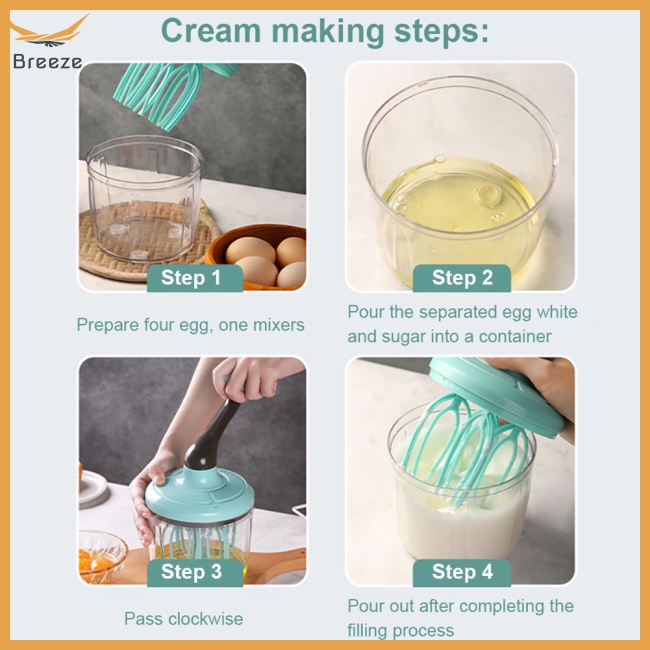 Dụng Cụ Đánh Khuấy Kem Bằng Tay 1500ml Trọng Lượng Nhẹ Tiếng Ồn Thấp Đa Năng Có Thể Thá