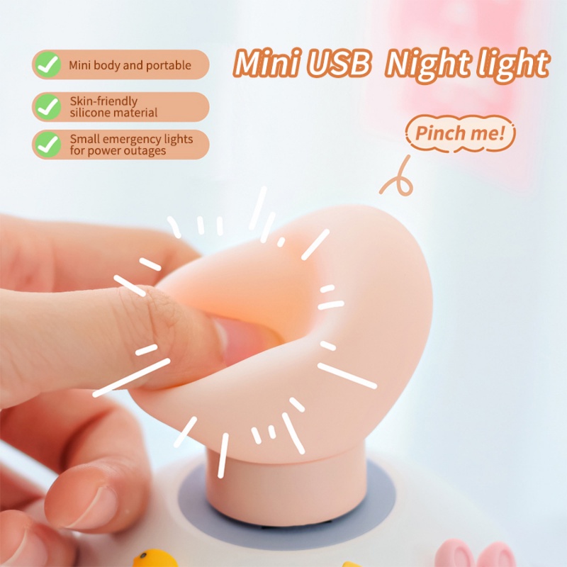 Đèn Đọc Sách Mini 3D Bằng Silicone Kèm Cáp USB Tiện Dụng