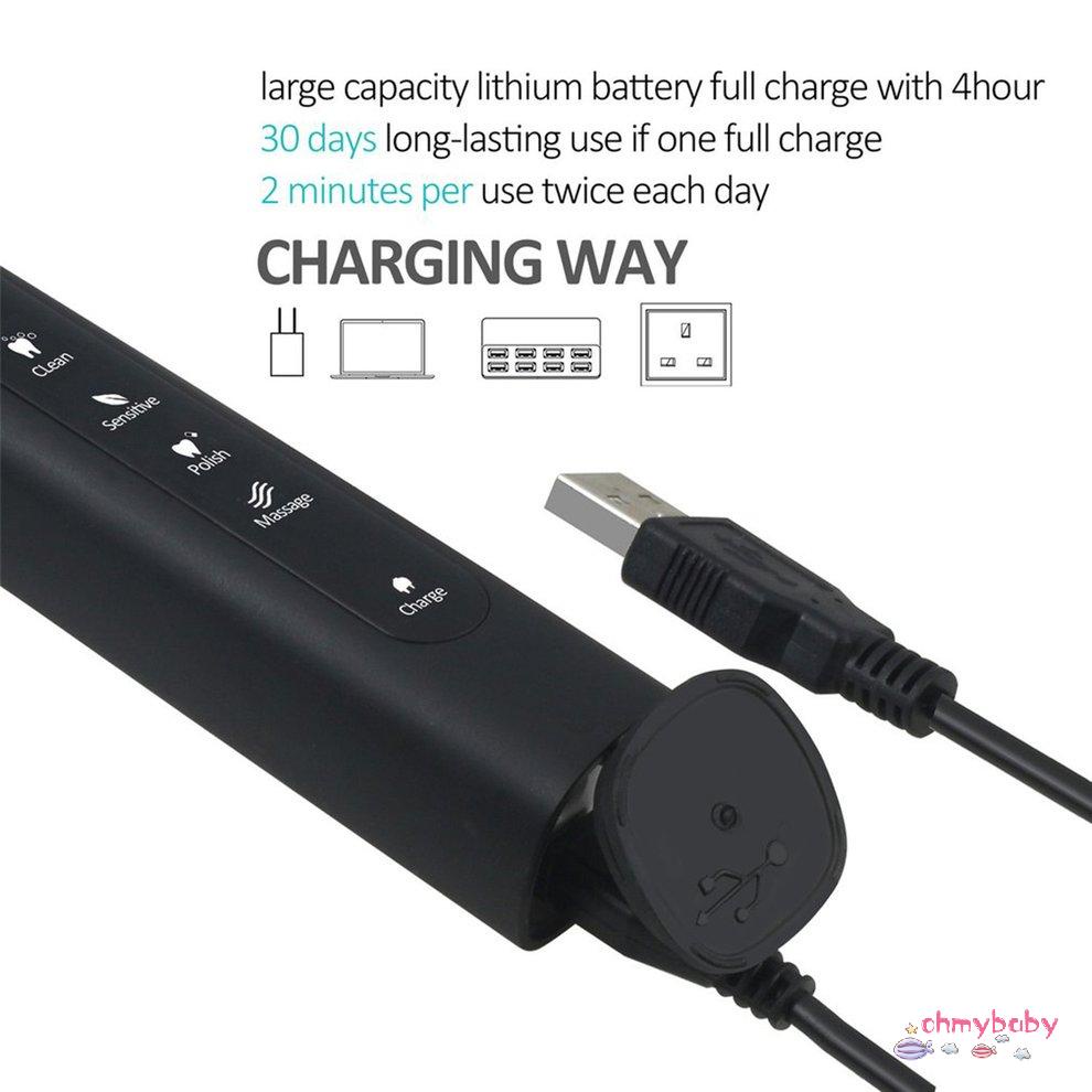 [OMY] Seago Sg-507 Bàn Chải Đánh Răng Điện Hẹn Giờ Thông Minh Sonic USB Sạc Chống Nước Cho Người Lớn [P/16]