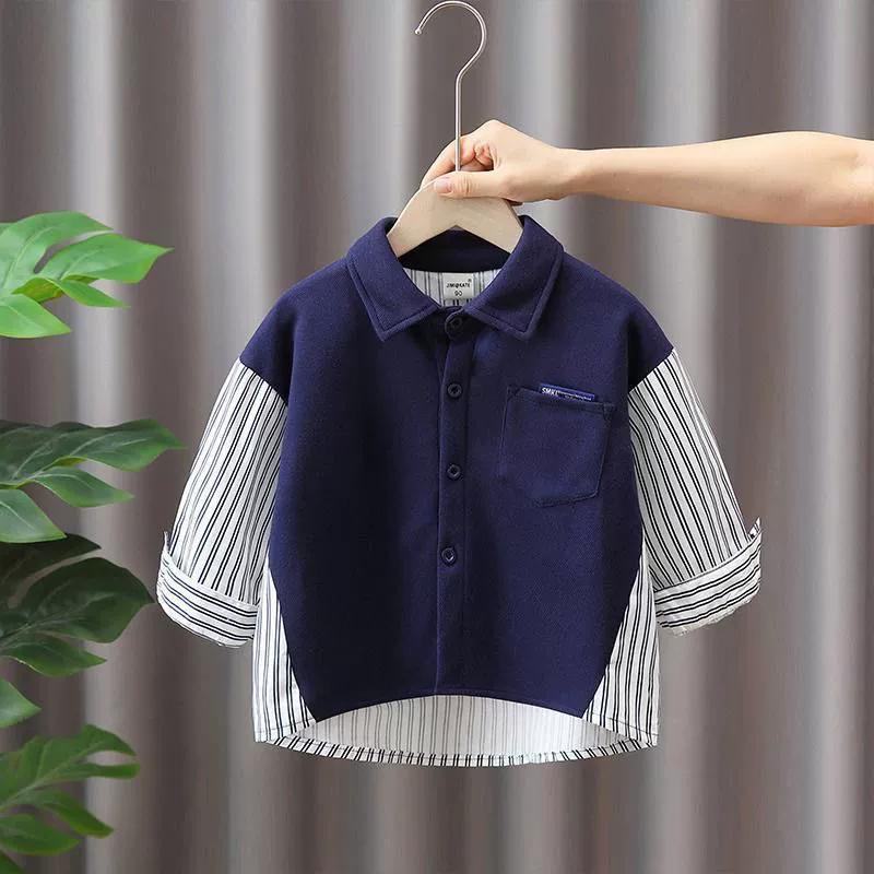 Áo Sơ Mi Tay Dài Phong Cách Thời Trang Xuân Thu Mới Dành Cho Bé Trai 3-5 - 8-10 - 12-13 Tuổi