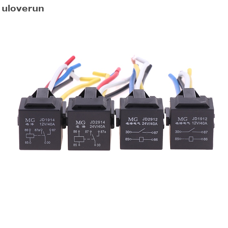 CURREN Rơ Le Ô Tô uloverun 4 Chân Có Dây Nối 12 / 24V 40A