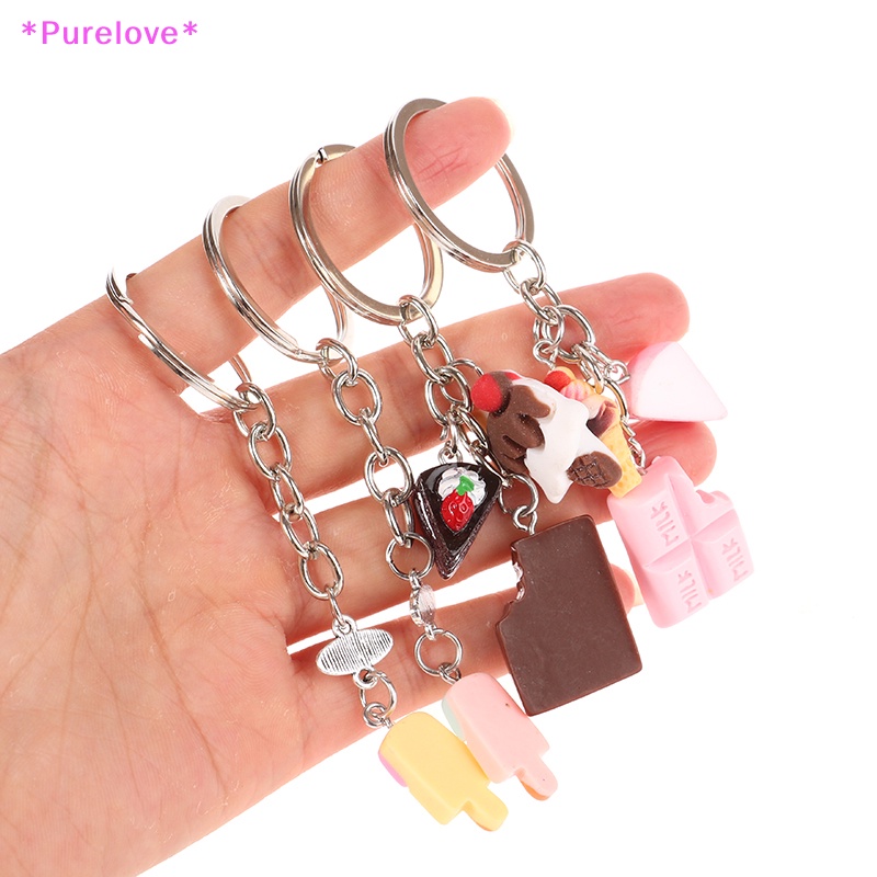 Móc Khóa Hình Bánh Kem / Trà / Kẹo / Món Tráng Miệng Handmade Dễ Thương Dành Cho Nữ Mới