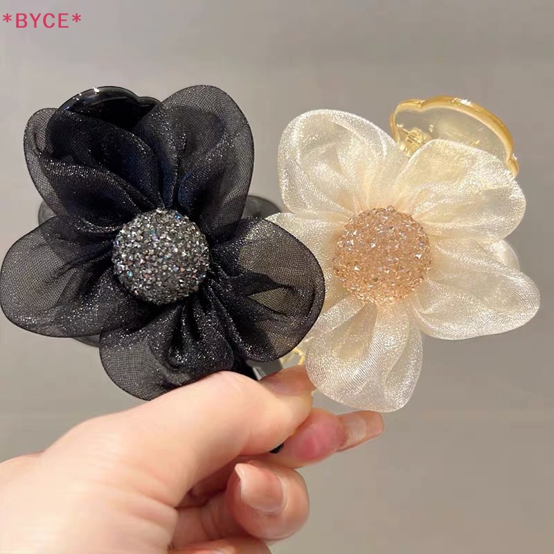 Kẹp Tóc Càng Cua Đính Đá Hình Hoa Hướng Dương Thanh Lịch Cho Nữ Mới