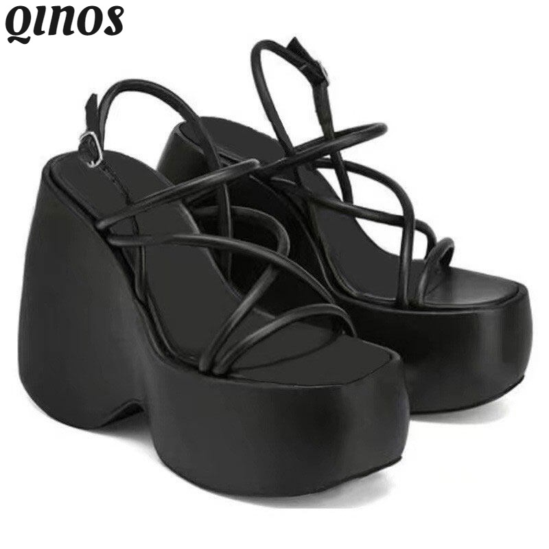 Sandal Đế Xuồng Dày Dặn Phong Cách Âu Mỹ size Lớn Thời Trang Cho Nữ