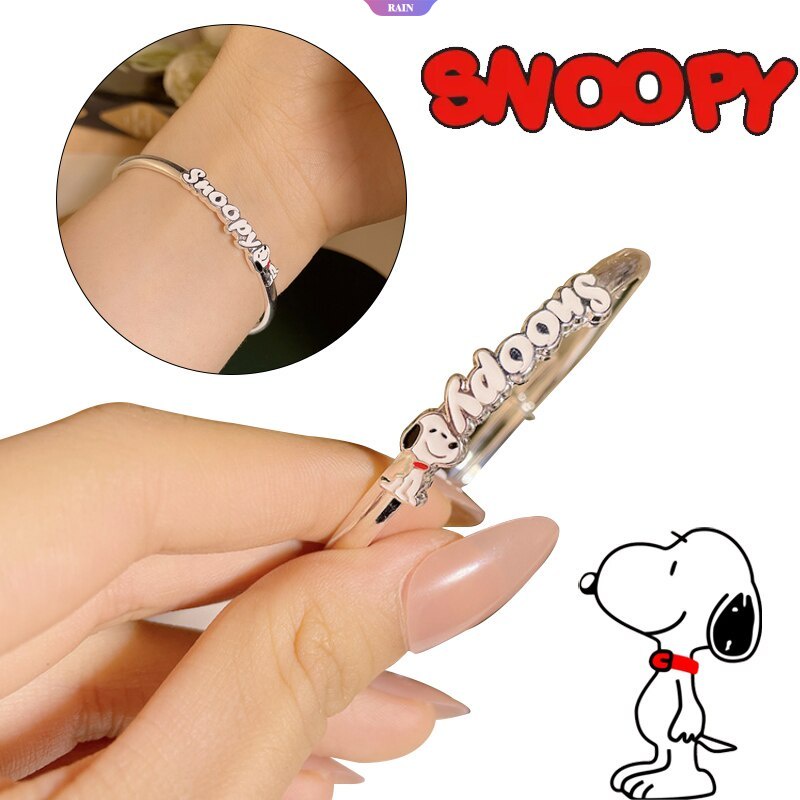 Vòng Đeo Tay Hở Họa Tiết Hoạt Hình Snoopy Dễ Thương Có Thể Điều Chỉnh Cho Cặp Đôi
