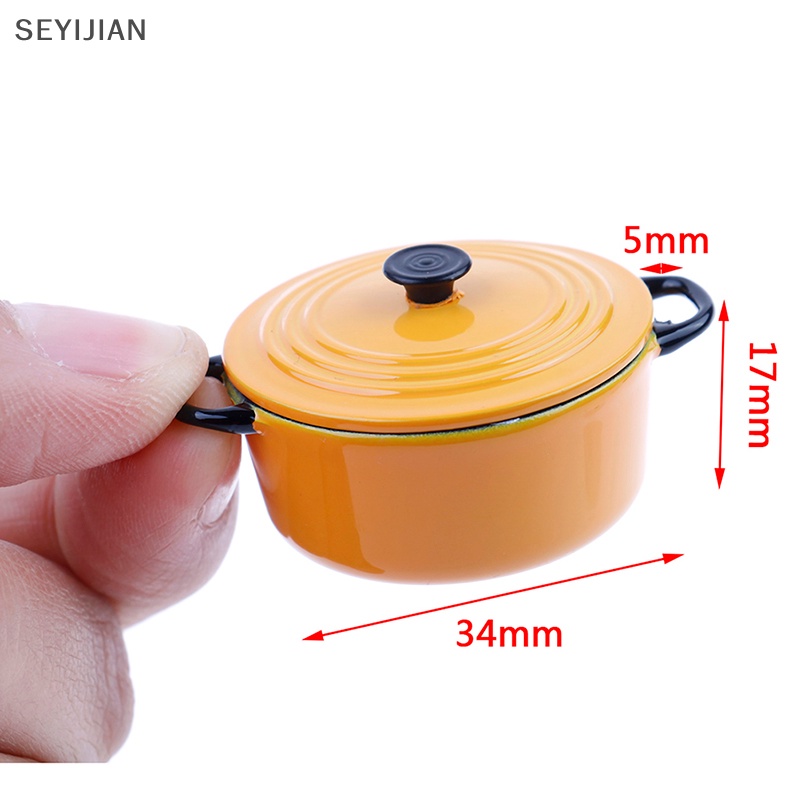 Chảo Nấu Ăn Mini Kích Thước 34 * 17mm 1: 12 Trang Trí Nhà Búp Bê