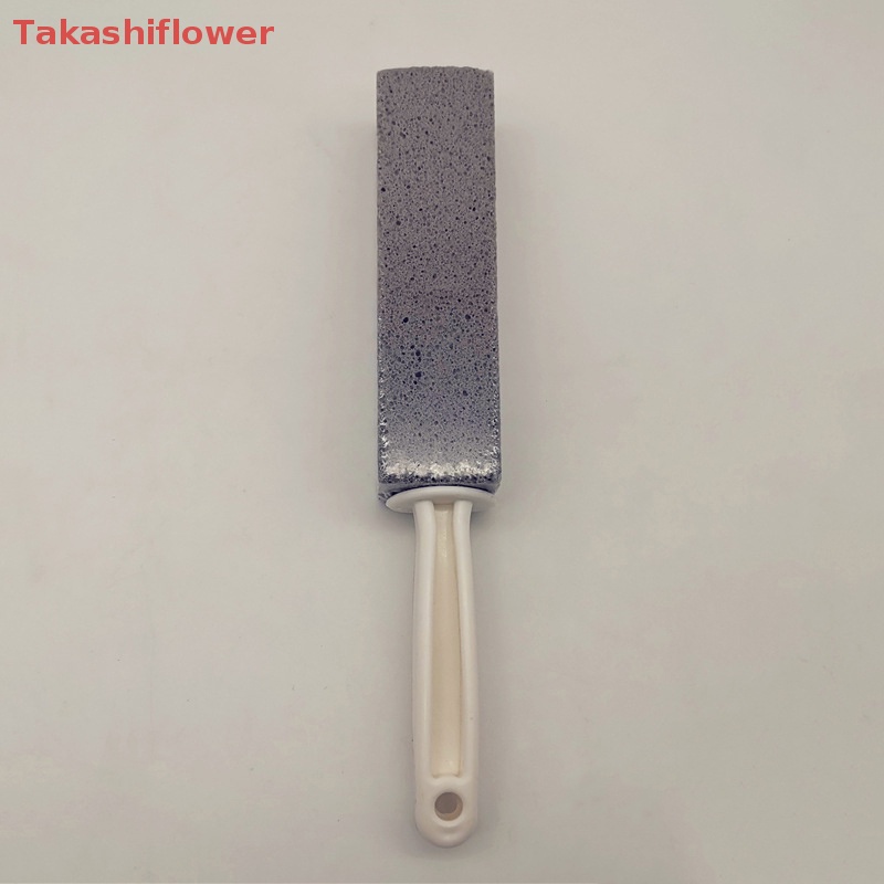 (Takashiflower) Cọ Chà Toilet Bằng Đá Pumice Màu Trơn Tay Cầm Dài Tiện Lợi