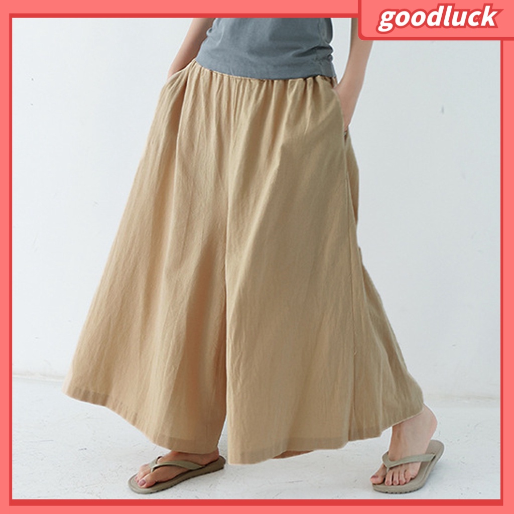 Quần Dài Ống Rộng Màu Sắc Đơn Giản Thời Trang Mùa Hè Cho Nữ