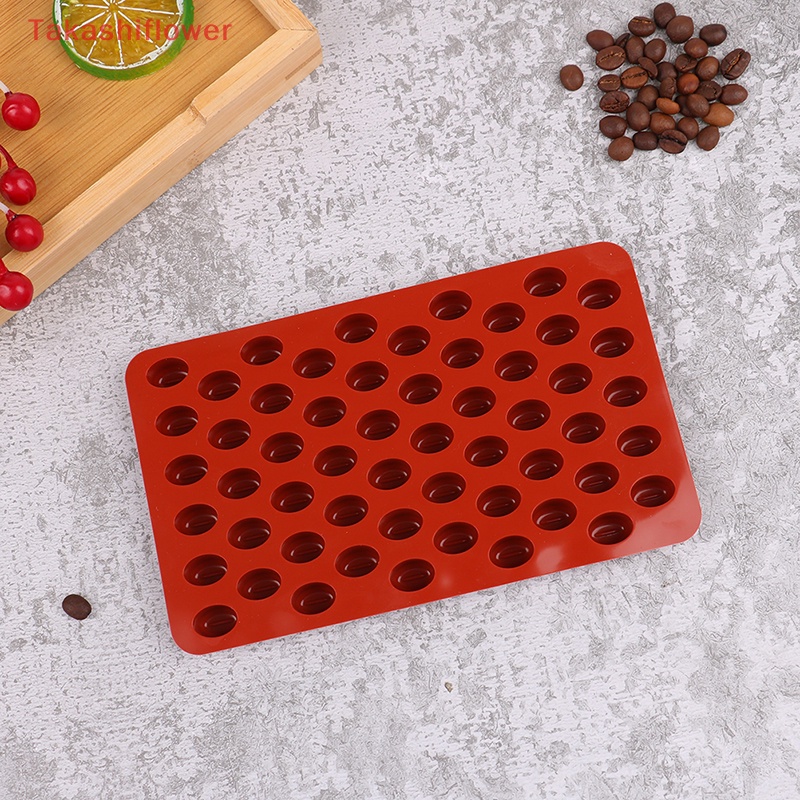 1 Khuôn Làm Bánh 55 Ngăn Hình Hạt Cà Phê Bằng Silicone