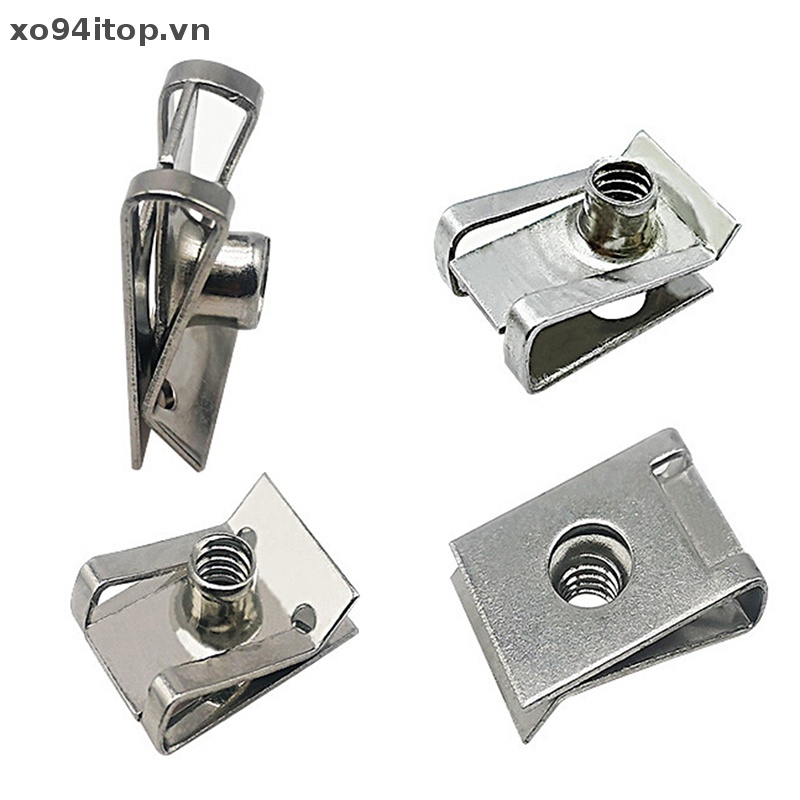 Set 10 Kẹp Chữ U Bằng Thép Không Gỉ M6 M5 M4 M8 8mm 5mm 6mm 4mm Cho Xe Hơi Xe Máy Scooter ATV