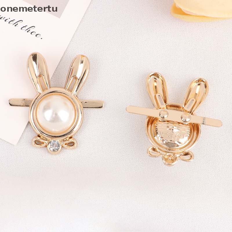 Onemetertu 1 Phụ Kiện Trang Trí Giày Cao Gót Dạng Kẹp Đầu Thỏ Đính Ngọc Trai Có Khóa Ch Cho Nữ EN