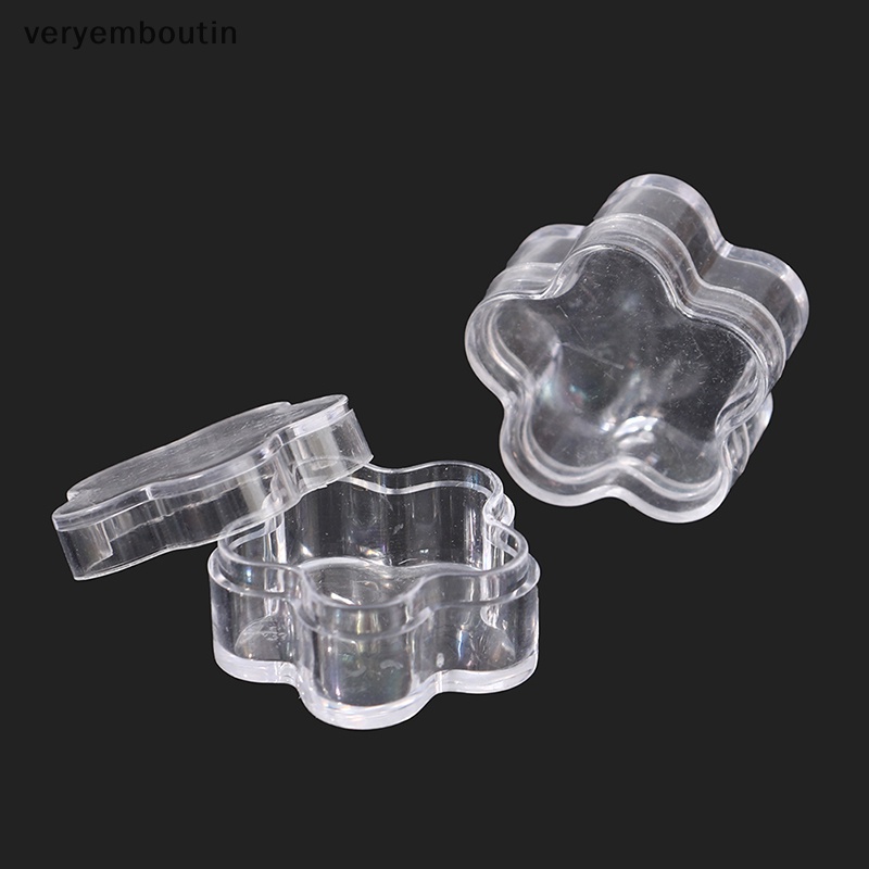 Set 10 Hũ Nhựa Rỗng Trong Suốt Mini Hình Bông Hoa Đựng Kem Tiện Lợi