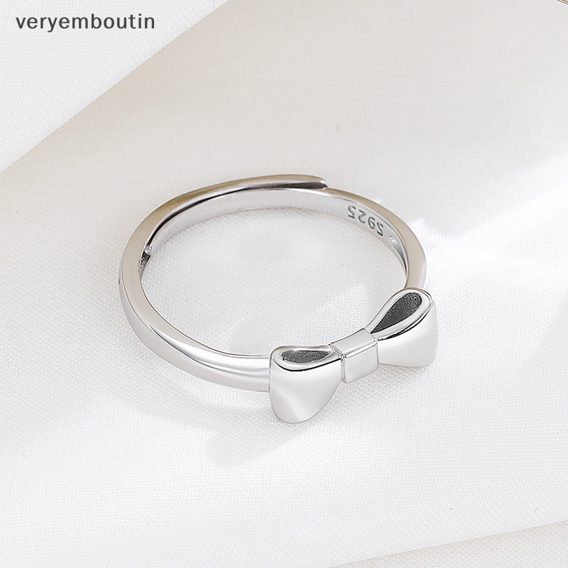 Nhẫn Bạc Họa Tiết Nơ Đơn Giản Cá Tính Thời Trang Cao Cấp Có Thể Điều Chỉnh