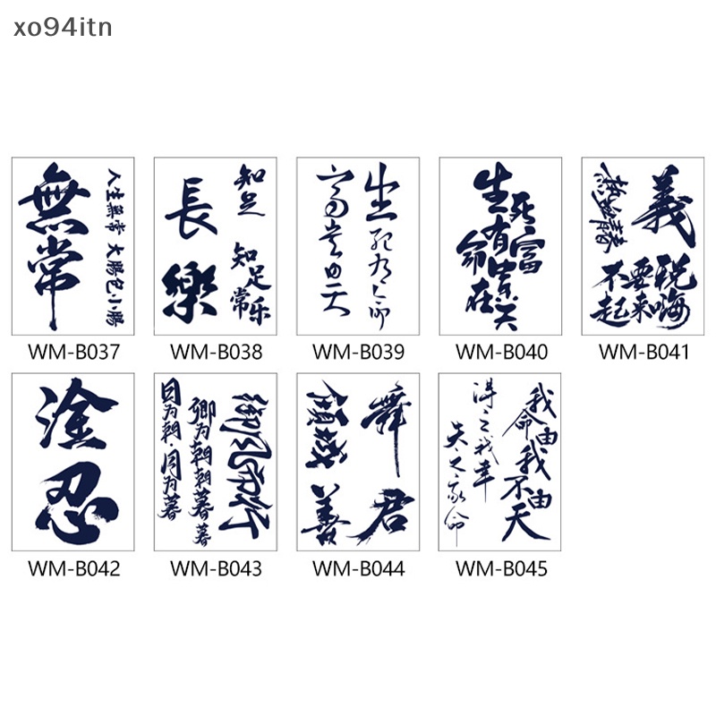 Hình Xăm Dán Tạm Thời Họa Tiết Chữ Trung Quốc Chống Nước Cho Nam Và Nữ