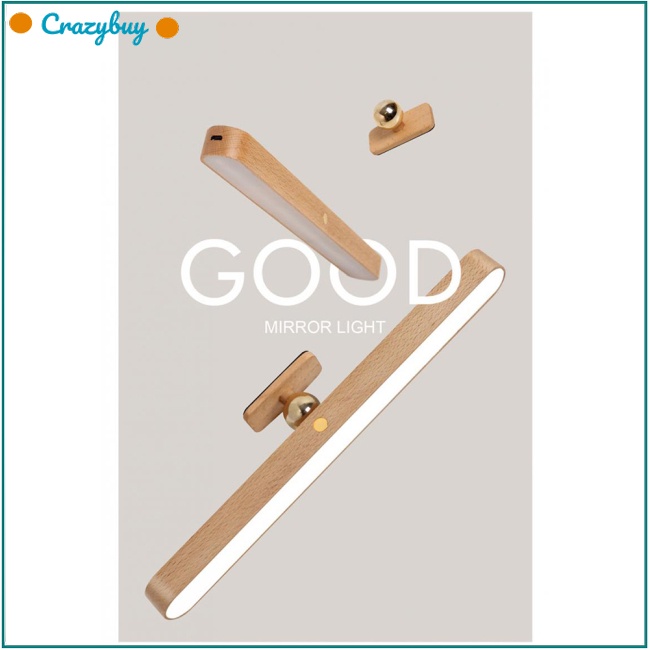 Đèn Led CR Dc5v 1A 4000k Bằng Gỗ Gắn Tường Thiết Kế Từ Tính Tiện Dụng