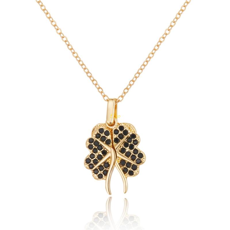 Flgo Vòng cổ Mặt Cỏ Bốn Lá Tinh Tế Có Thể Mở Ra Làm Quà Tặng Sinh Nhật Kỷ Niệm Cho Bạn Gái