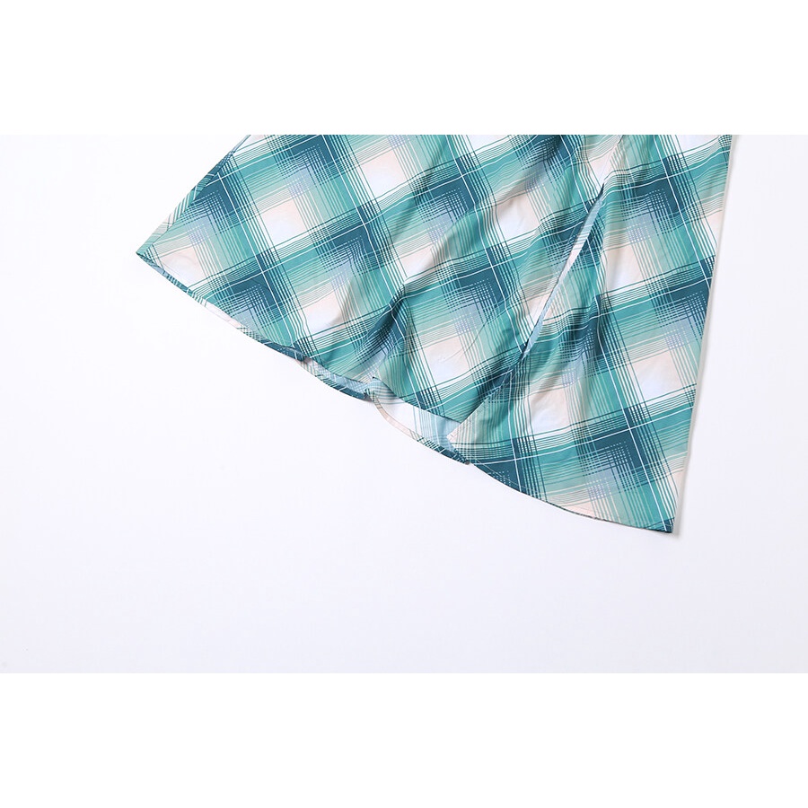 Kliou Đầm Maxi Cổ Chữ V Hở Lưng Họa Tiết Kẻ Sọc Thời Trang Mùa Hè 2023