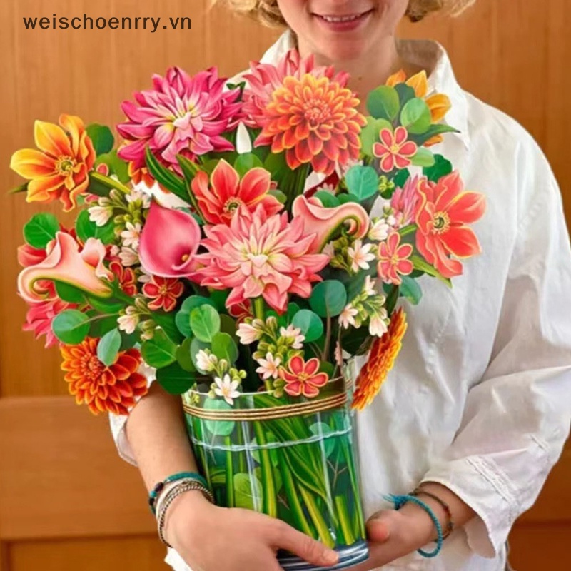 Thiệp Chúc Mừng Sinh Nhật Họa Tiết Hoa 3D Xinh Xắn