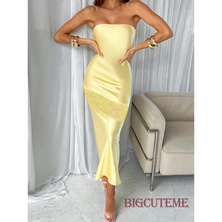 Đầm Dài Không Tay Phối Ren Quyến Rũ Dành Cho Nữ