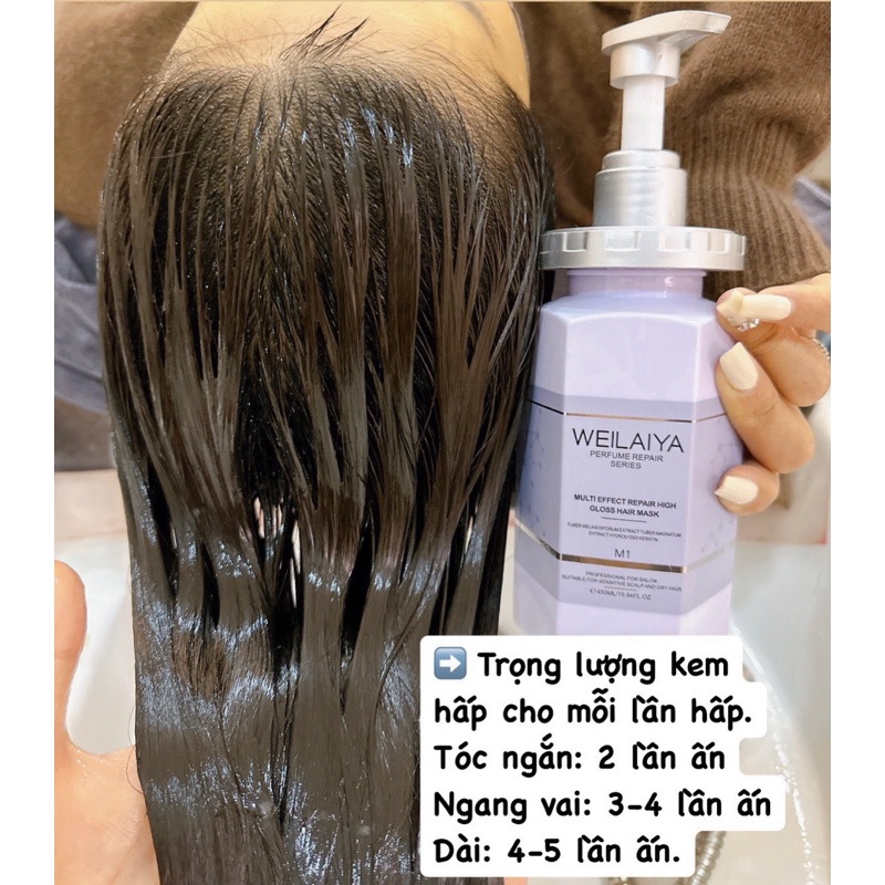 Hấp tóc Weilaiya Tím ủ tóc phục hồi chắc khỏe bóng mượt Mini 15ml