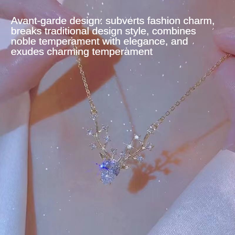 Vòng cổ Mặt Hình Hươu Đính Đá Zircon Thời Trang Cho Nữ