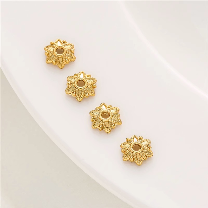 Hạt vàng hạt charm Vàng Hạt Xâu Chuỗi Làm Giá Đỡ Vòng Tay / Dây Chuyền / Vòng Cổ Handmade 10K Vàng 18K 7.5mm diy