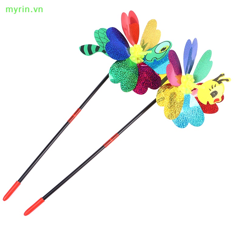 Chong Chóng Hình Con Ong Đính Kim Sa Trang Trí Sân Vườn