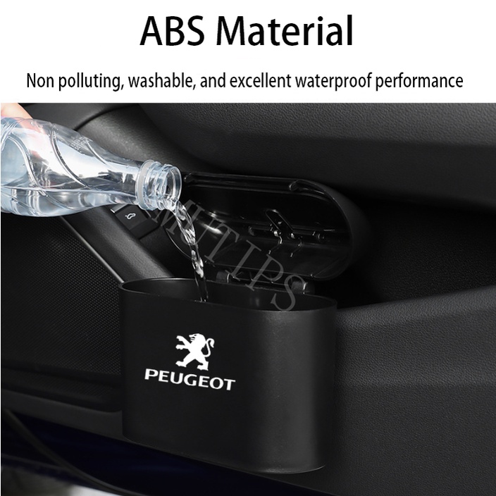 Thùng Rác Mini Bằng ABS Chống Thấm Nước Cho Xe Hơi Peugeot 307 308 2008 3008 206 208 207 508 408 5008 406