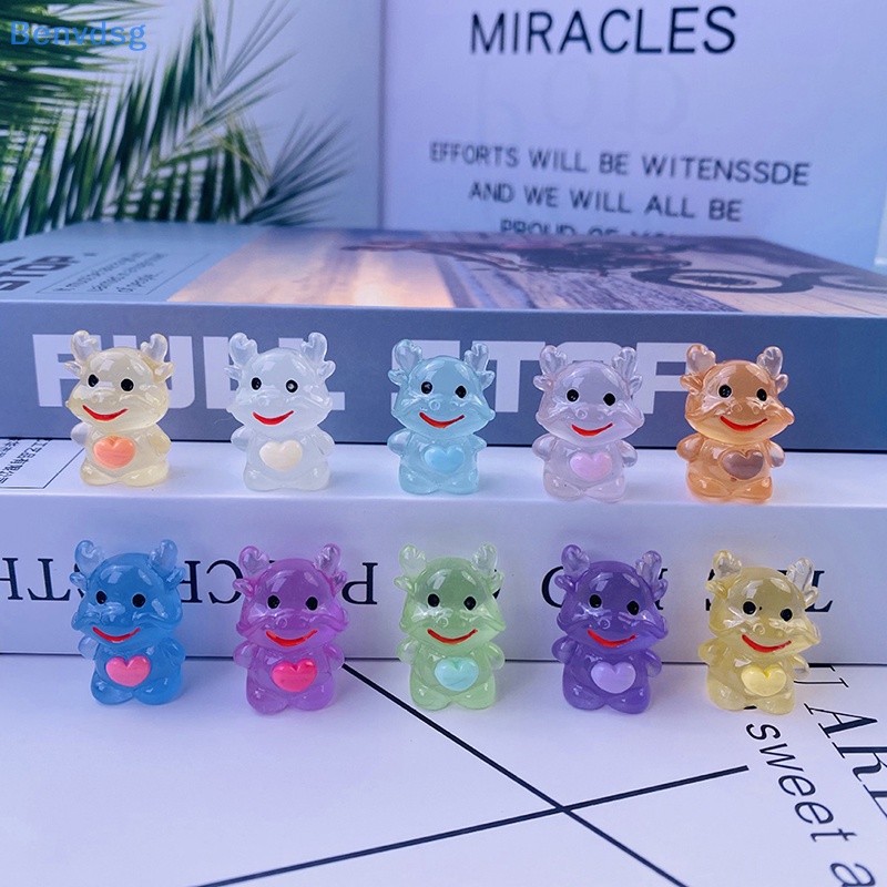 Set 2 Mô Hình Rồng Phát Quang Mini Bằng Nhựa Resin Trang Trí Sân Vườn / Nhà Cửa