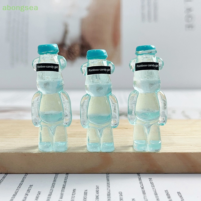 Abongsea Set 5 Phụ Kiện Trang Trí Điện Thoại Hình Gấu Dạ Quang Bằng Nhựa Resin DIY
