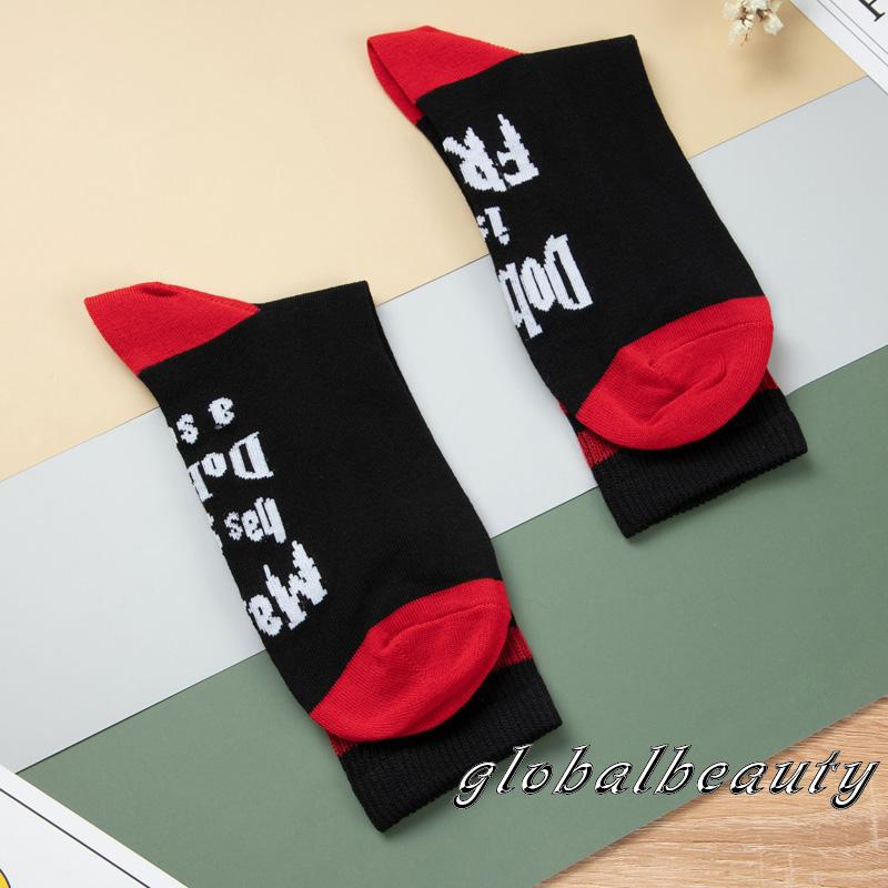 Tất Giữ Nhiệt Kẻ Sọc In Chữ Thời Trang Thoáng Khí